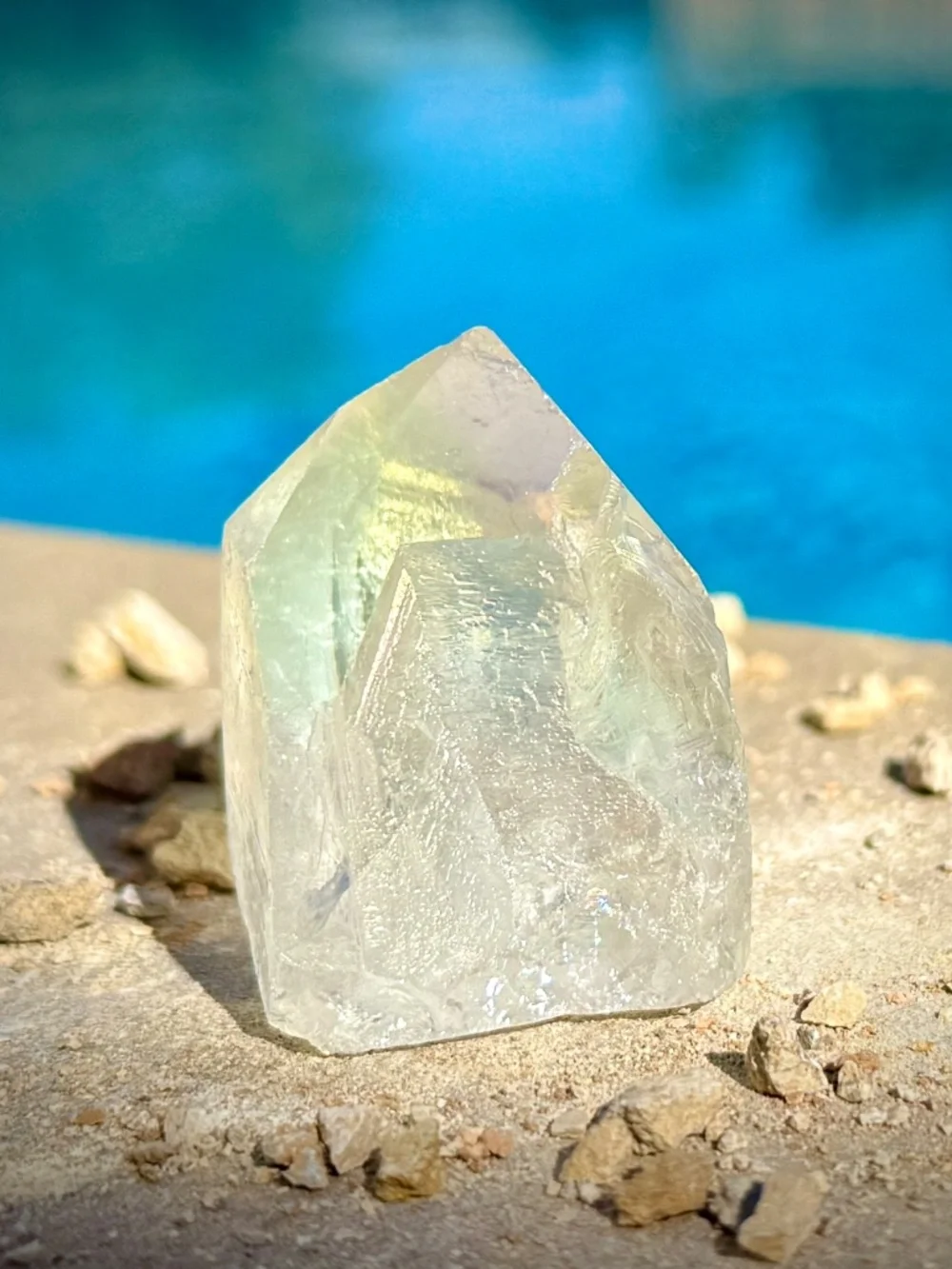 Brazilian Angel Aura Varied Geometric Tower/Shimmer Crystal Point